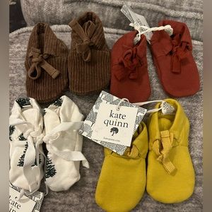 4 pairs Brand New Kate Quinn 6-12 month baby booties